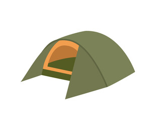 Camping Tent color icon. Vector illustration of a tourist tent isolated on a white background. Simple flat style.