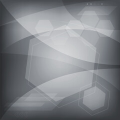 Digital technology gray background, social media post template cyber information, abstract communication, innovation future tech data, internet network connection.