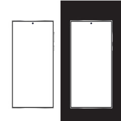 Mockup smartphone ultra new design isolated on black and white background 