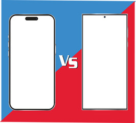 Mockup smartphone two Compare the differences isolated on background.