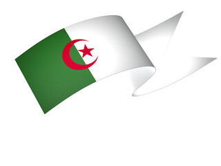 Algeria flag element design national independence day banner ribbon png
