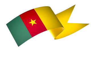 Cameroon flag element design national independence day banner ribbon png
