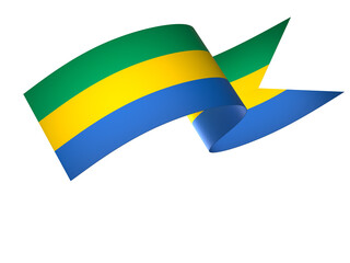 Gabon flag element design national independence day banner ribbon png
