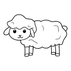 sheep cartoon illustration outline isolated vector