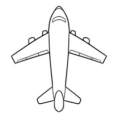 airplane illustration outline isolated vector