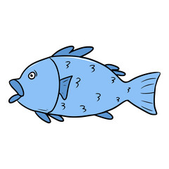 one fish illustration isolated vector