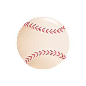 3D dirty baseball. White leather baseball with red stitching. Popular sports at university level