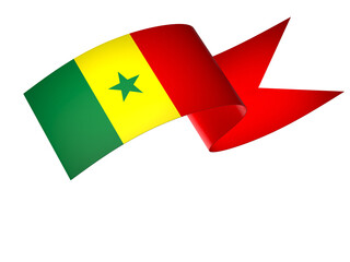 Senegal flag element design national independence day banner ribbon png
