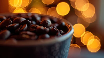 Rolgordijnen Coffee beans in a cup © aimanasrn
