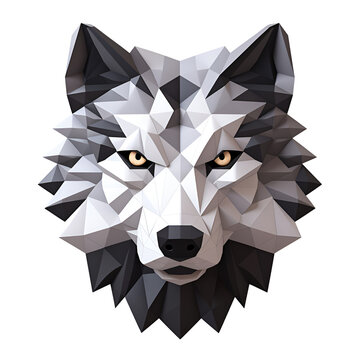 3D Cartoon Wolf Logo Illustration Artistic Painting Drawing No Background Perfect for Print on Demand 