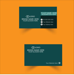 modern green creative business card and name card horizontal simple clean template vector design