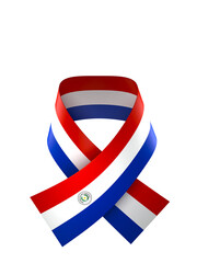 Paraguay flag element design national independence day banner ribbon png
