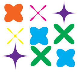 Sparkle star icons. Shine icons. Stars sparkles vector