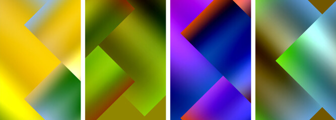 Colorful metal square abstract poster backgrounds