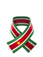 Suriname flag element design national independence day banner ribbon png
