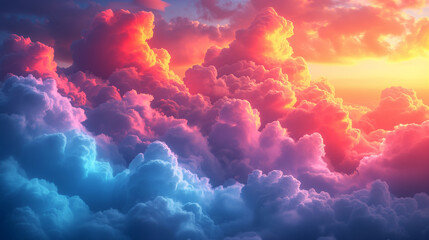 ファンタジックな世界の極彩色の雲 - obrazy, fototapety, plakaty