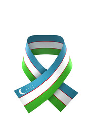 Uzbekistan flag element design national independence day banner ribbon png
