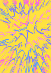 The background image is blue, pink, yellow, and black. Use alternating lines to create images. used in graphics