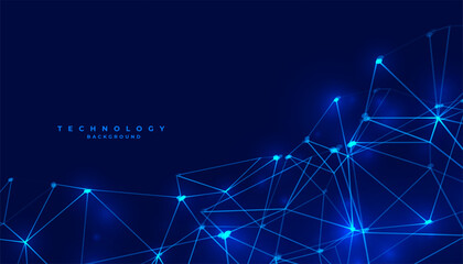 low poly style digital web mesh techno wallpaper for network connection - obrazy, fototapety, plakaty