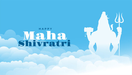 happy maha shivratri wishes background with clouds design - obrazy, fototapety, plakaty