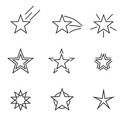 flat style different shape star icon element in collection