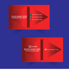Red corporate business card template, Clean professional business card template, visiting card