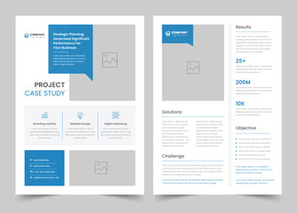 Case Study Flyer Template, Corporate Modern Business Double Side Flyer and Poster Template, print ready