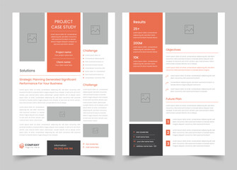 Case study template, Corporate Case Study template Design, Double side flyer template, a4 template