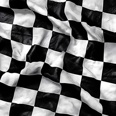  black and white checkered flag, checkered flag waving in wind, black and white flag © Baloch