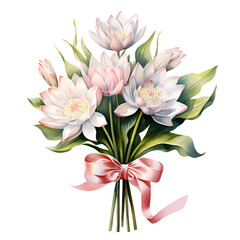 Obraz premium Birth Month Flowers July Water Lily transparent background PNG