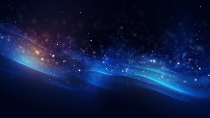Fototapeta premium Ethereal cosmic light waves swirling across a star-filled dark space.