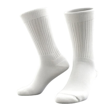 Double white sock on a transparent background