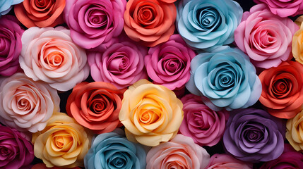 
Multicolored Rose. Colorful Rose.