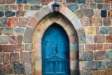 old wall with door