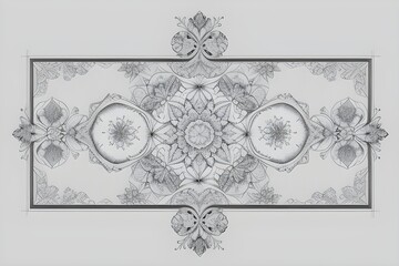 A concept sketch of floral patterns with intricate details