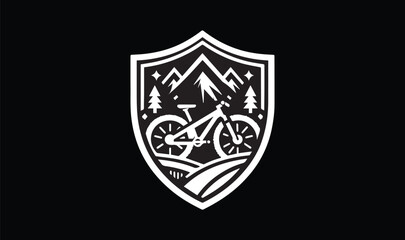 Cycle, shield, mountain, road, mountain 