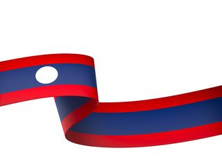 Laos flag element design national independence day banner ribbon png
