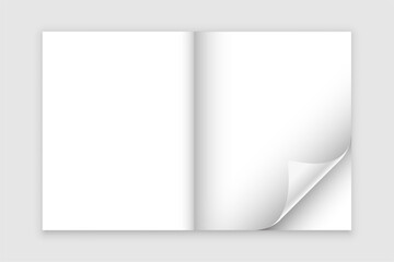 simple and blank page curl mockup design