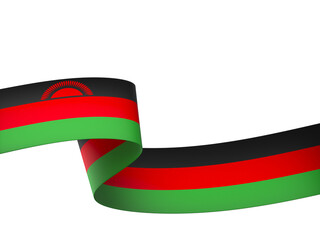 Malawi flag element design national independence day banner ribbon png
