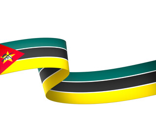 Mozambique flag element design national independence day banner ribbon png
