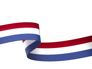 Netherlands flag element design national independence day banner ribbon png
