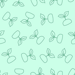 Nature line art seamless pattern. Suitable for backgrounds, wallpapers, fabrics, textiles, wrapping papers, printed materials, and many more. Editable vector.