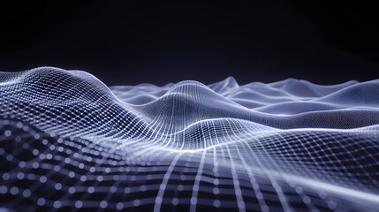 ネオンの波を表現したデジタルアート背景