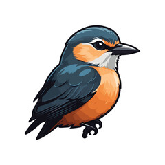 vector beautiful bird flat design .