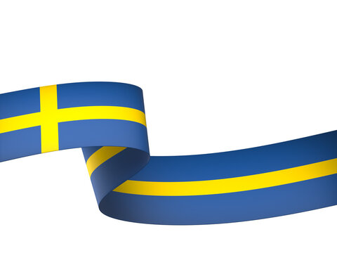 Sweden flag element design national independence day banner ribbon png
