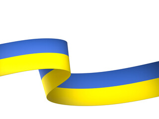 Ukraine flag element design national independence day banner ribbon png
