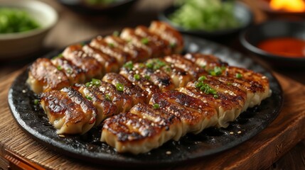Japanese Beef Gyoza Dish - Food Photography Generative AI