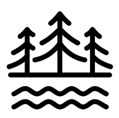 river icon, nature simple line icon