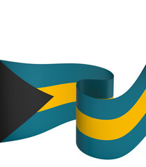 The Bahamas flag element design national independence day banner ribbon png
