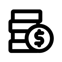 coins icon, money simple line icon